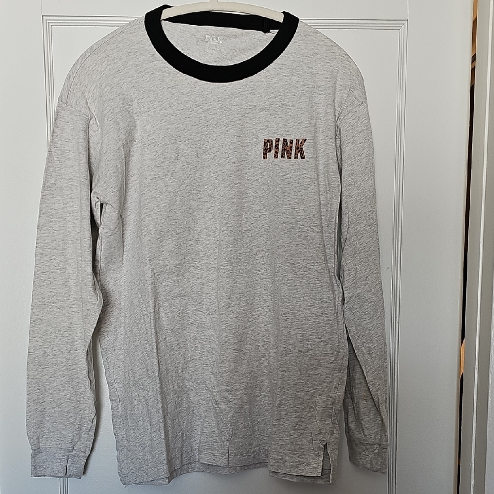 PINK Victoria's Secret Black and Gray Shirt